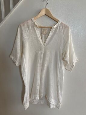 Hoi Bo Pleated Linen Tunic white small